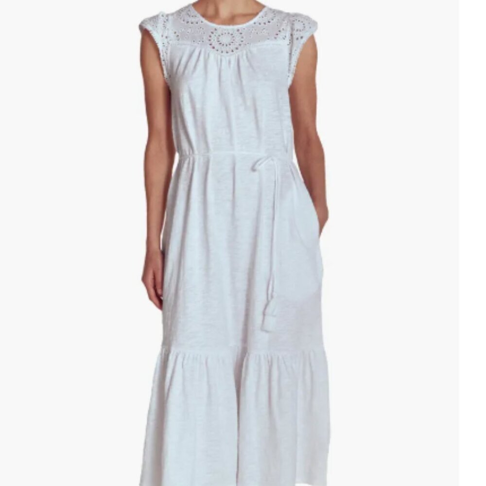 Boden Juliet Broderie Anglaise Trim Cotton Sundress Pockets Size 12 New